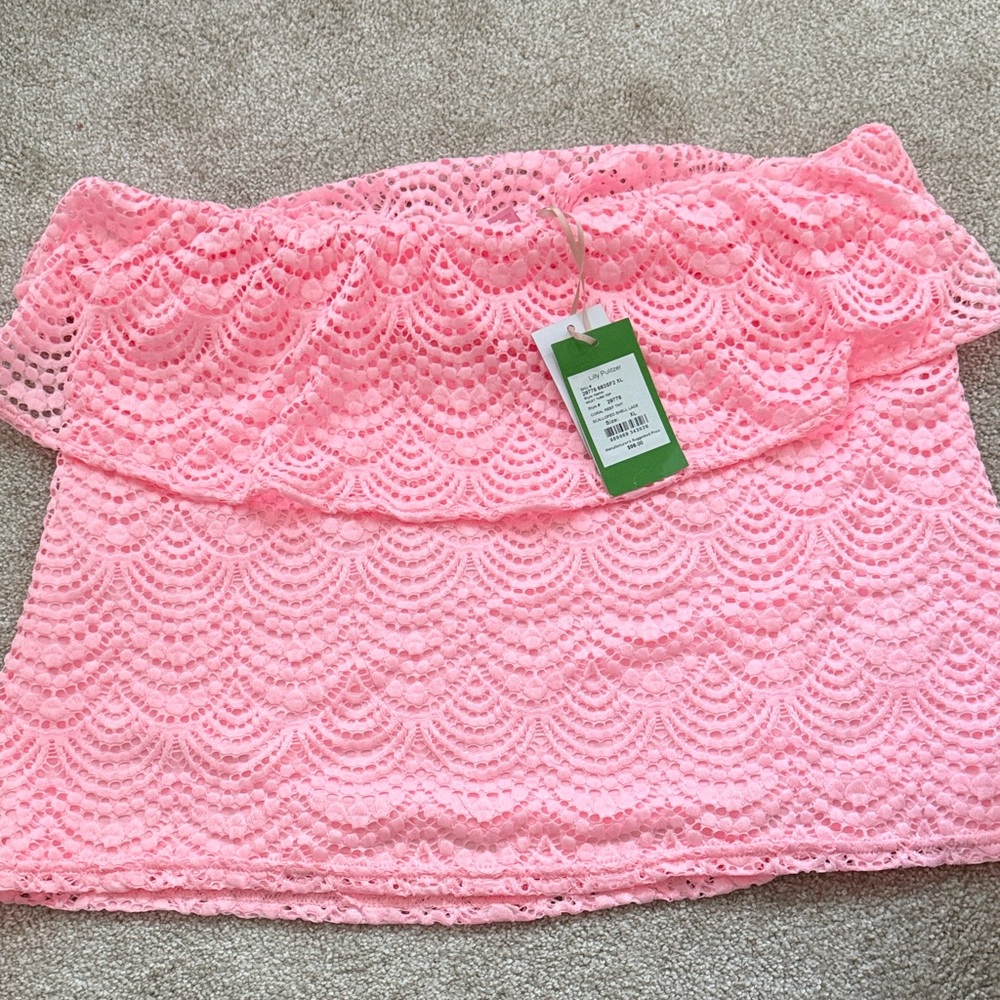 Lilly Pulitzer Pink Lace Wiley Tube Top